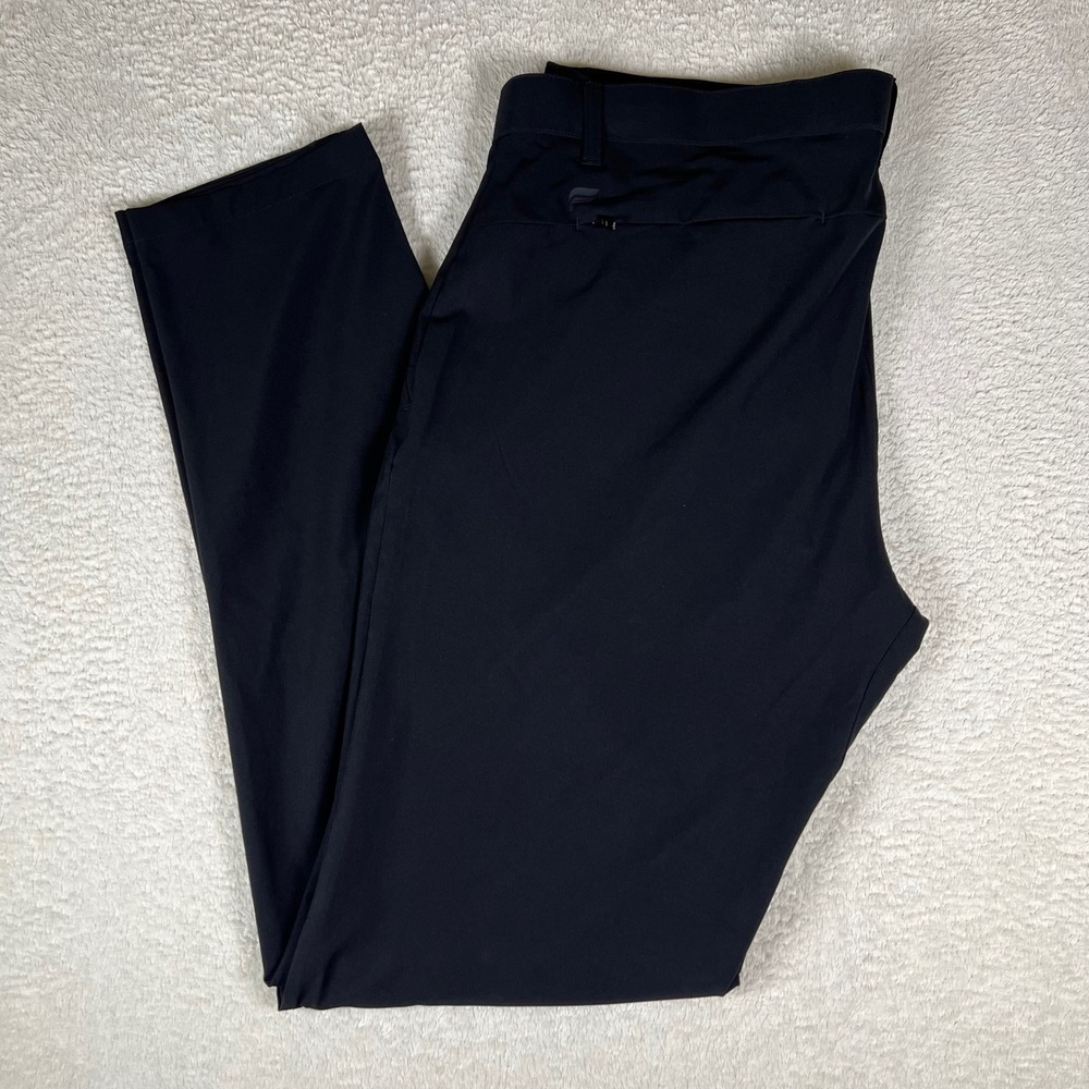 Fabletics The One Pant Mens 36 Black Performance Stretch Chino zip fly belt loop